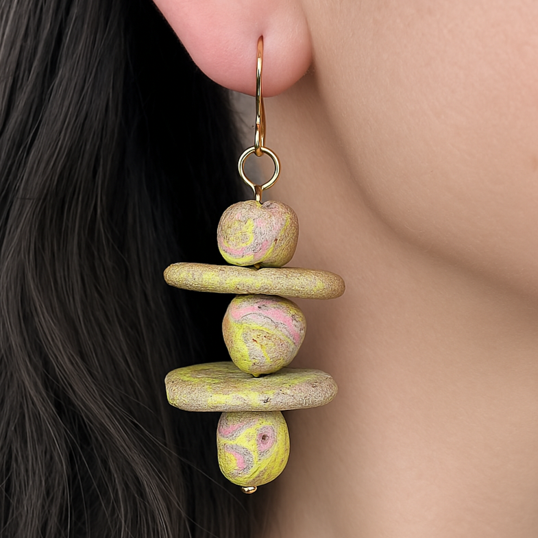 Tumbled Sunrise Earrings - Stonehenge