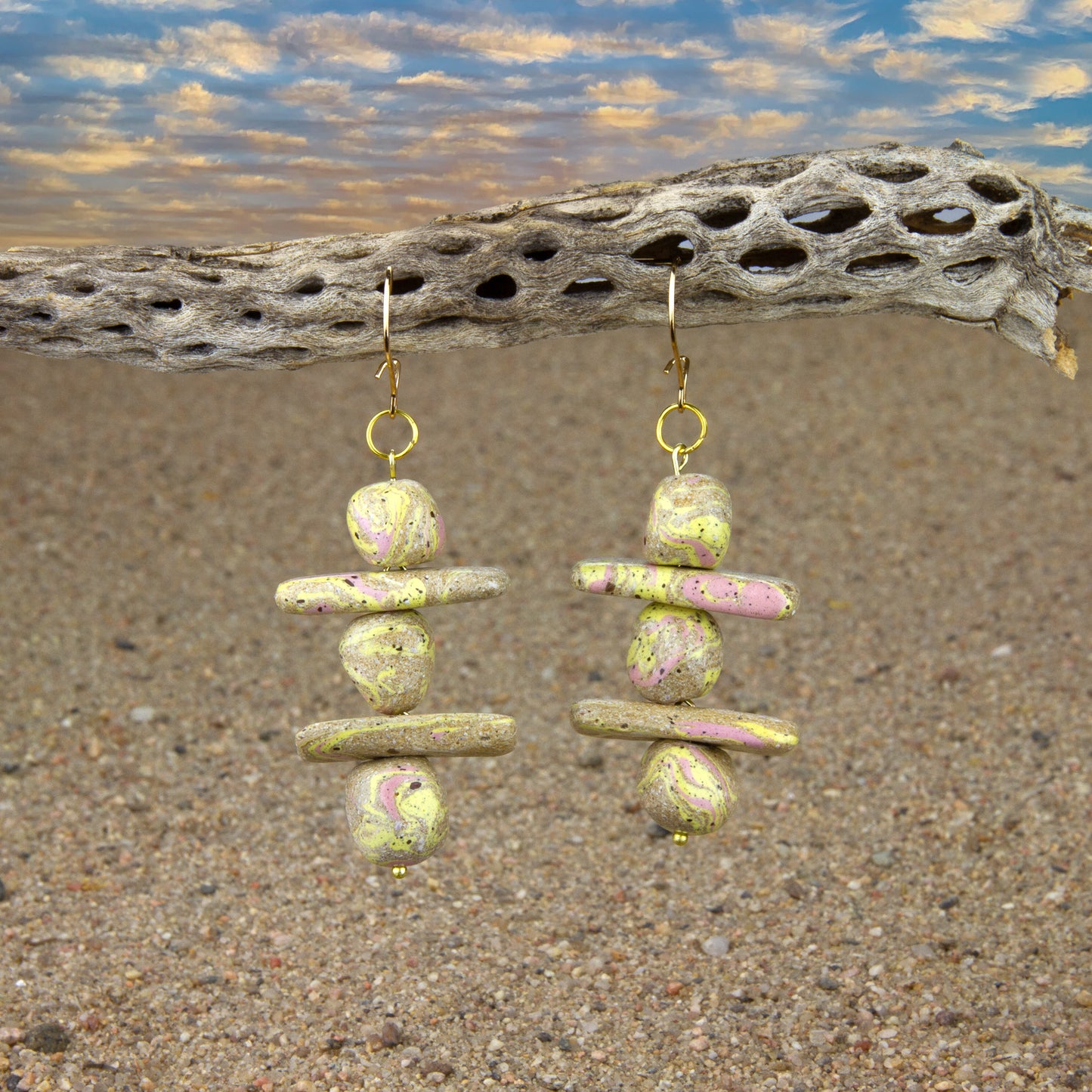Tumbled Sunrise Earrings - Stonehenge