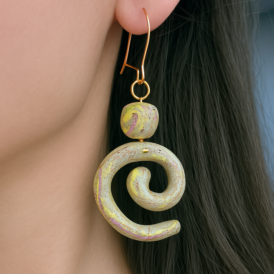 Tumbled Sunrise Earrings - Spiral